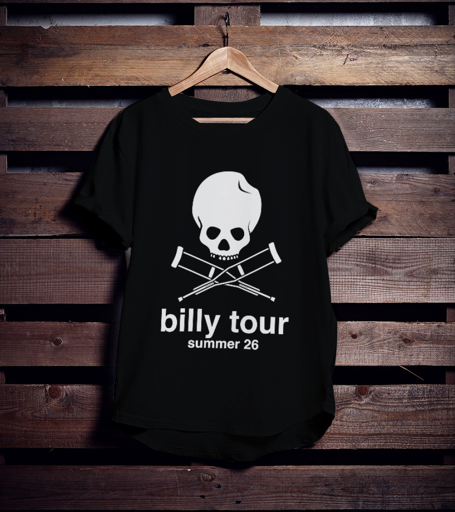 Billy Tour Summer 26 Skull And Crossed Crutches T-Shirt