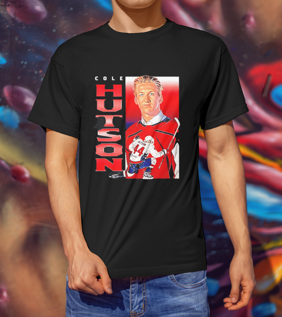 Cole Hutson Washington Capitals Vertical NHL Hockey 44 T-Shirt
