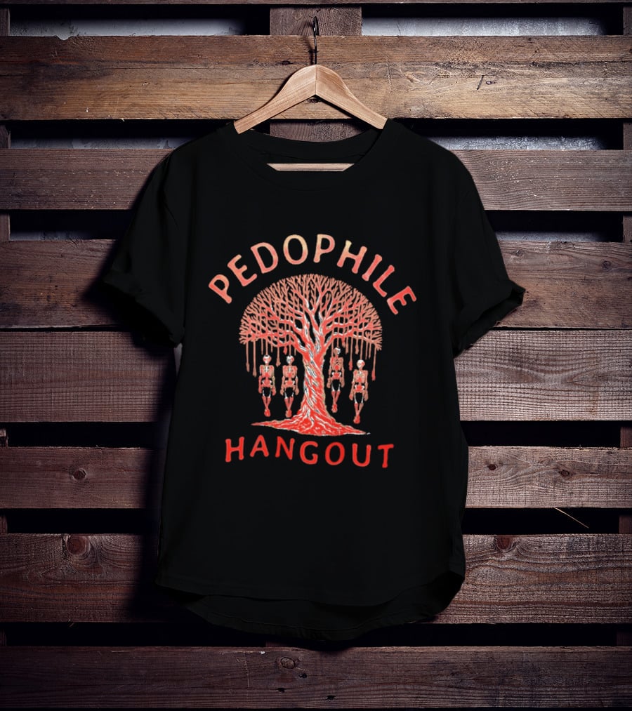 Pedophile Hangout Skeleton Tree Dark Humor T-Shirt