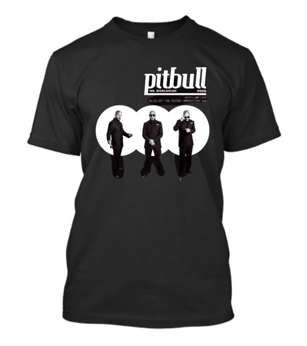 Pitbull Mr Worldwide 2026 Jiffy Lube Live Bristow VA August 19 Concert Event T-Shirt
