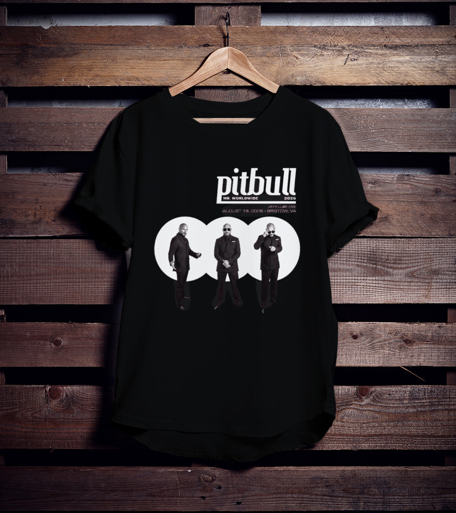 Pitbull Mr Worldwide 2026 Jiffy Lube Live Bristow VA August 19 Concert Event T-Shirt