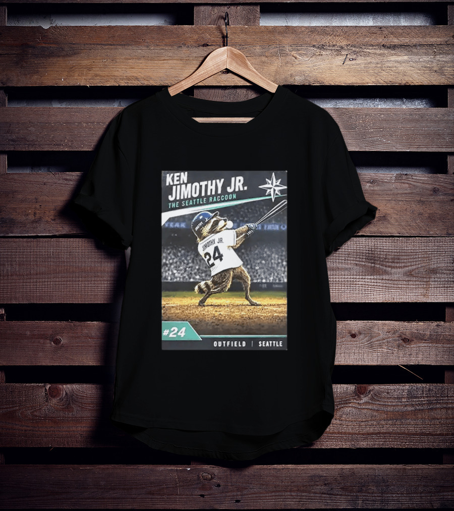 Ken Jimothy Jr The Seattle Raccoon Outfield Seattle Mariners #24 T-Shirt