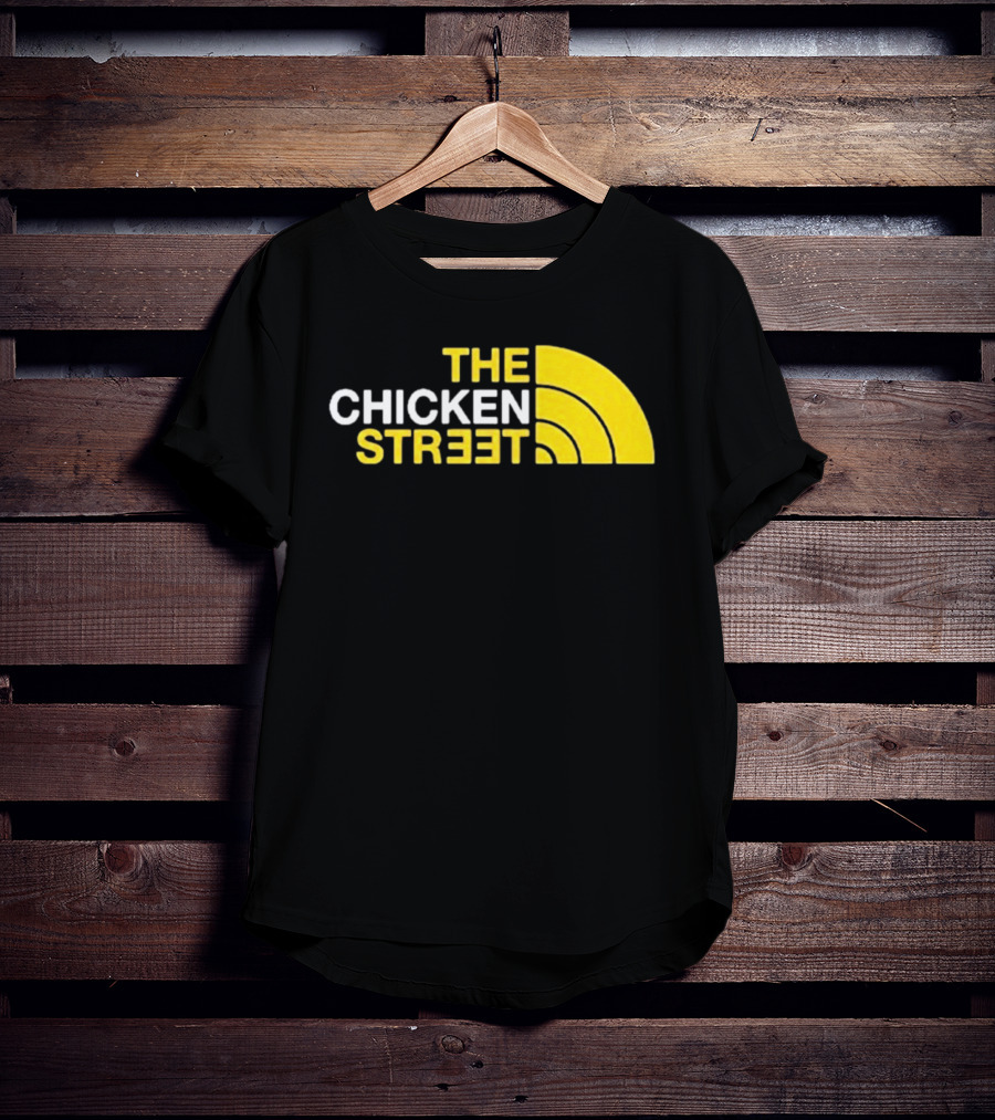 The Chicken Street Block Text Bold Yellow And White Circular T-Shirt