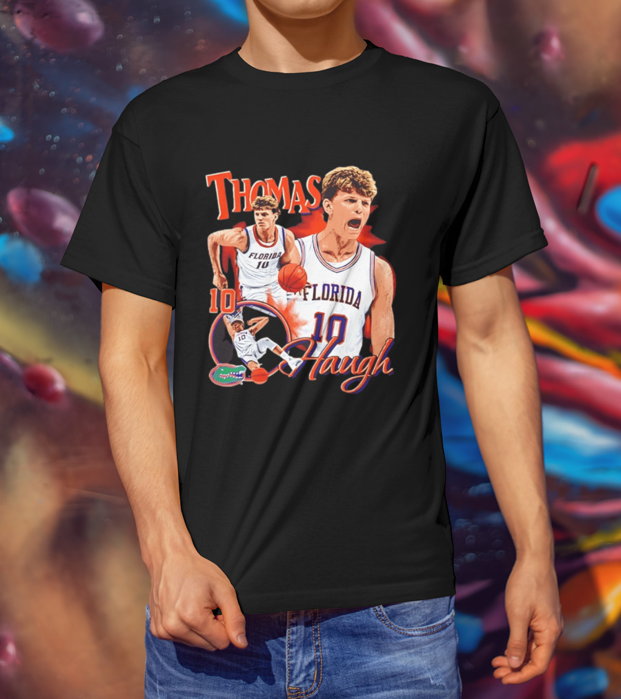 Thomas Haugh Florida Gators Basketball 10 NCAA Player T-Shirt