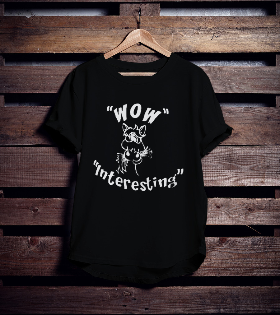 Wow Interesting Cartoon Cat Drawing T-Shirt