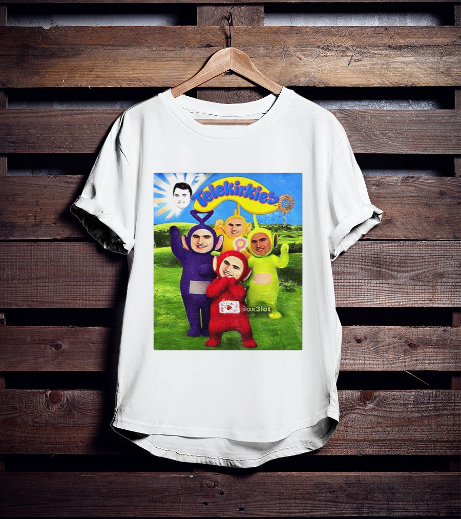 Charlie Kirk Telekirkies Meme Teletubbies Parody Face Swap T-Shirt
