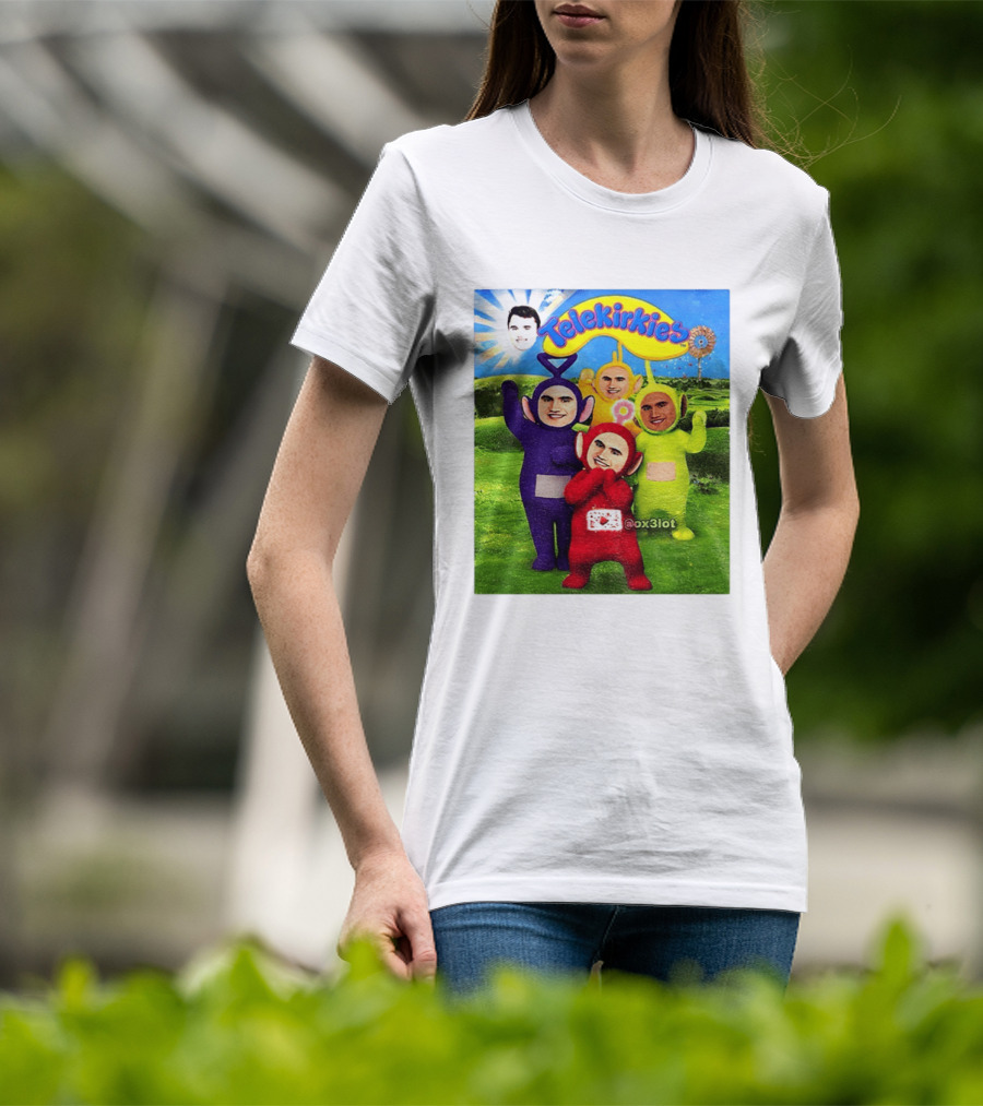 Charlie Kirk Telekirkies Meme Teletubbies Parody Face Swap T-Shirt