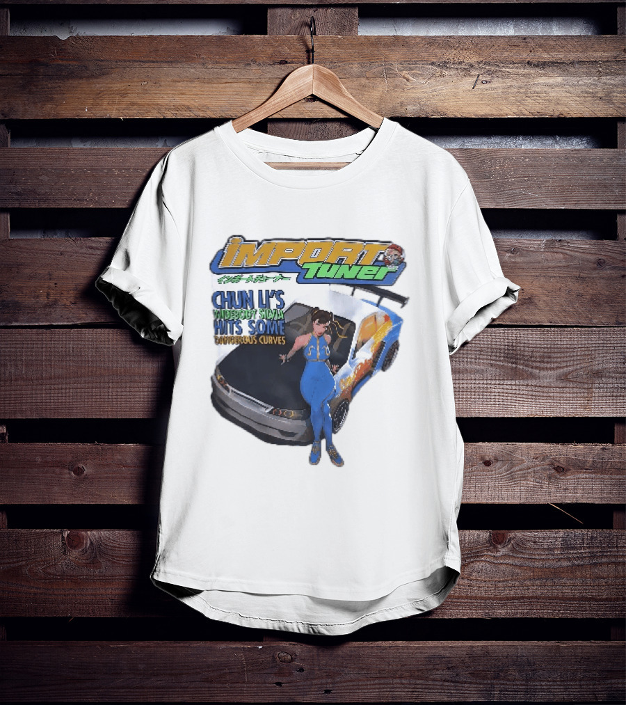 Import Tuner Chun Li's Widebody Silvia Hits Some Dangerous Curves Auto Racing Anime T-Shirt