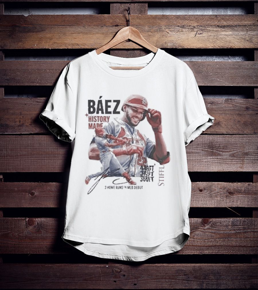 Báez History Made 449 Ft 382 Ft 368 Ft St Louis Slugger Scene T-Shirt