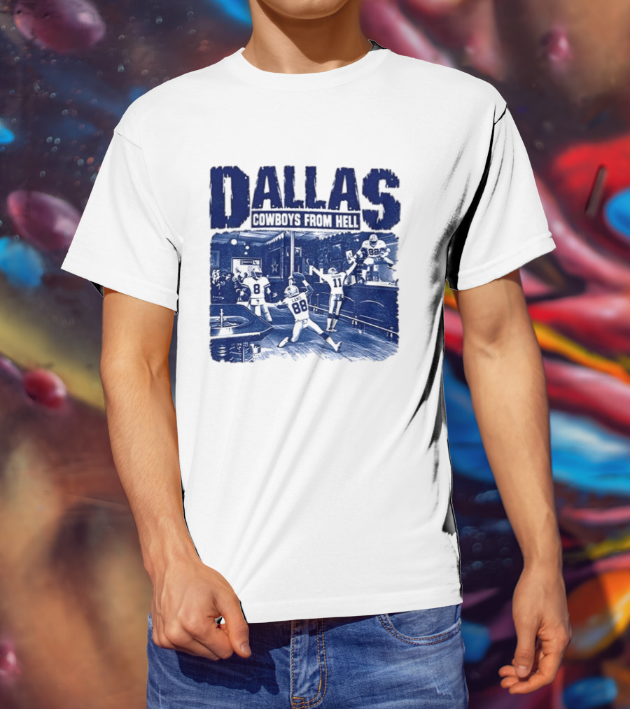 Dallas Cowboys From Hell Football Bar Scene T-Shirt