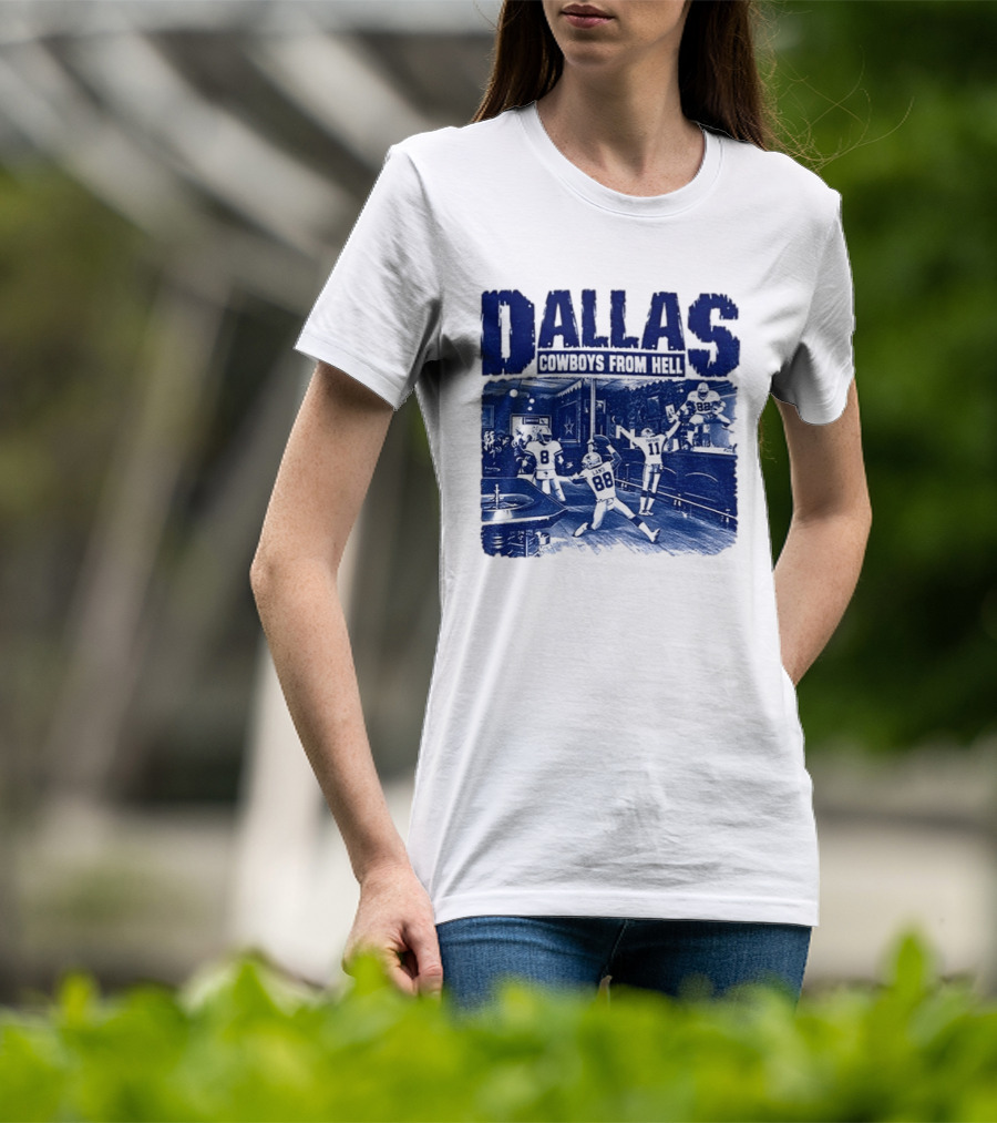 Dallas Cowboys From Hell Football Bar Scene T-Shirt
