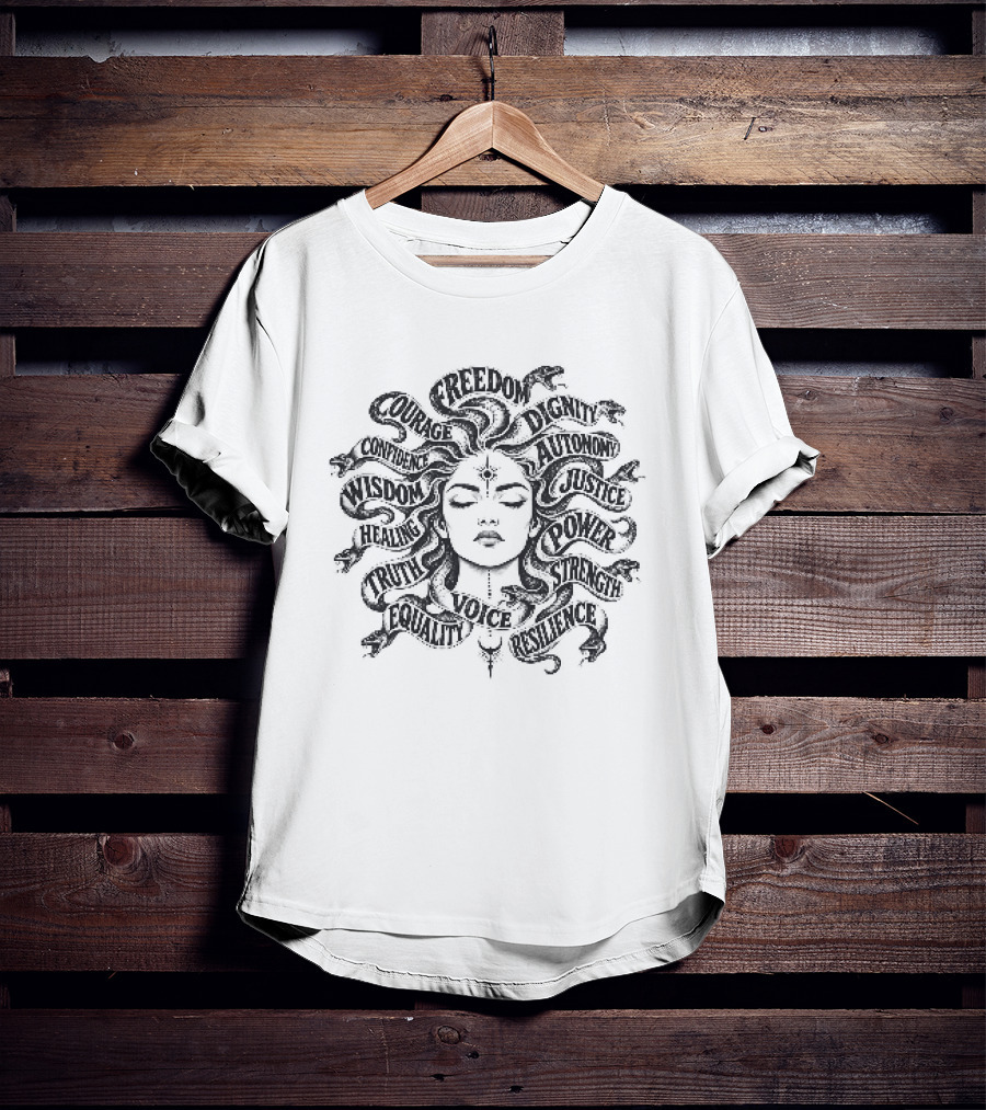 Medusa Empowerment Greek Mythology Feminist Freedom Justice Equality Strength Courage Voice Rights Respect T-Shirt