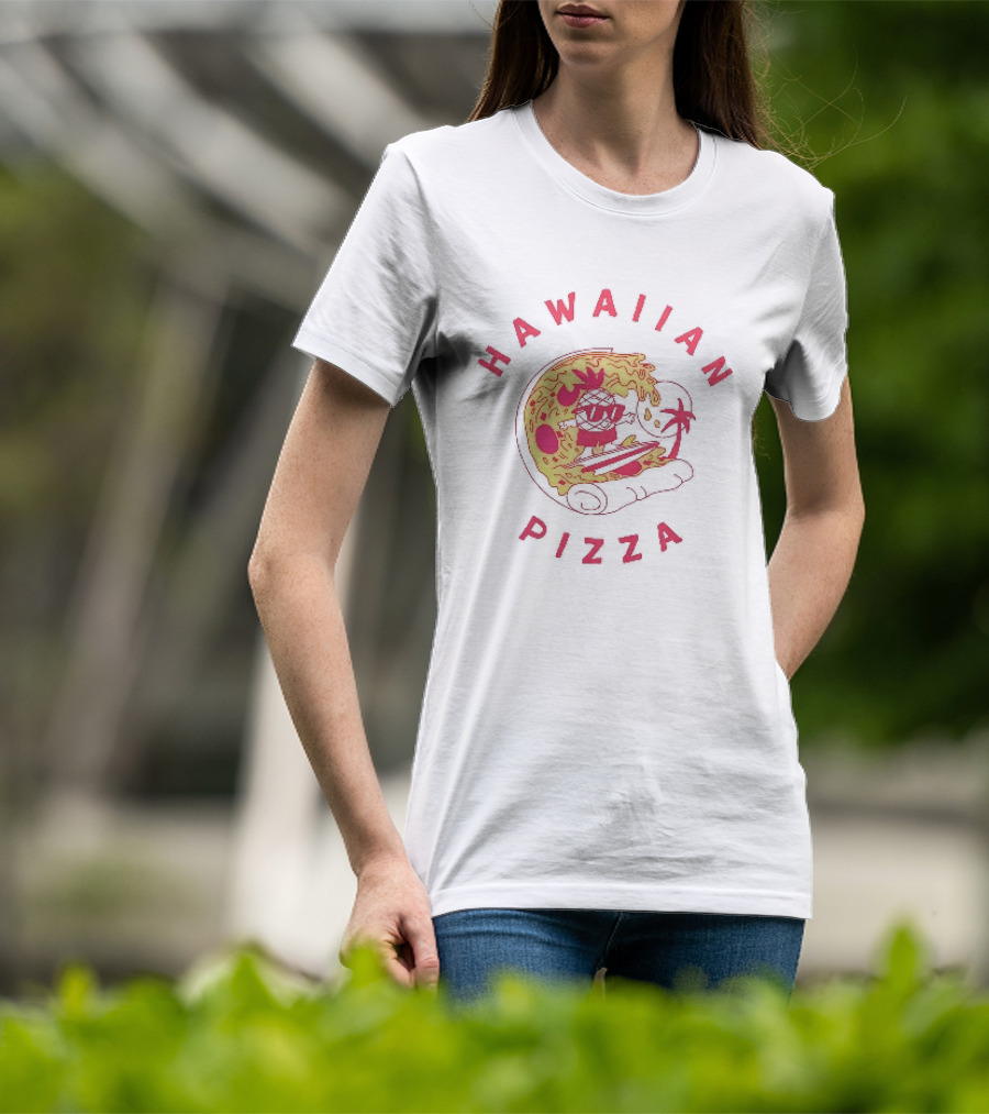 Hawaiian Pizza Surfing Pineapple Fun Adventure T-Shirt