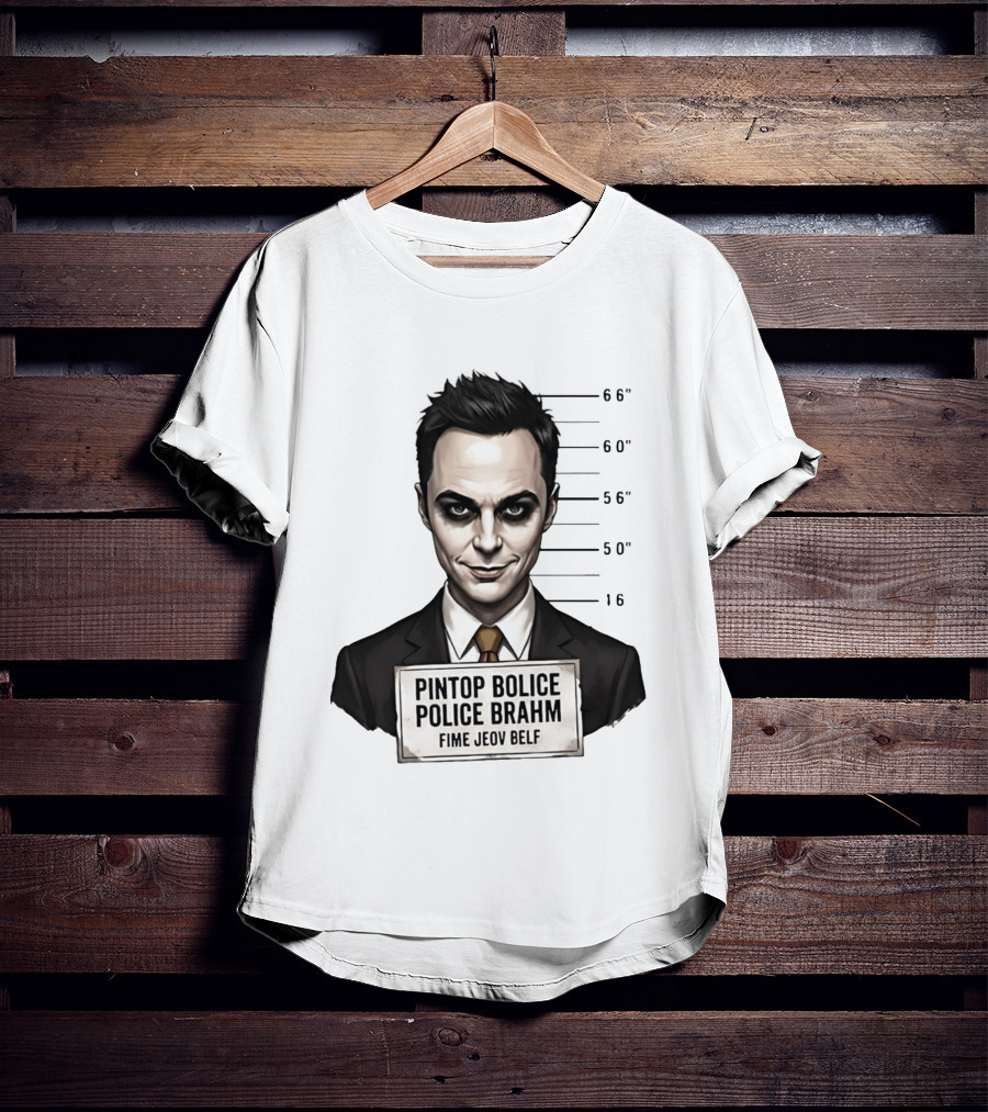 Sheldon Cooper Shot Parody Pintop Police Joker T-Shirt