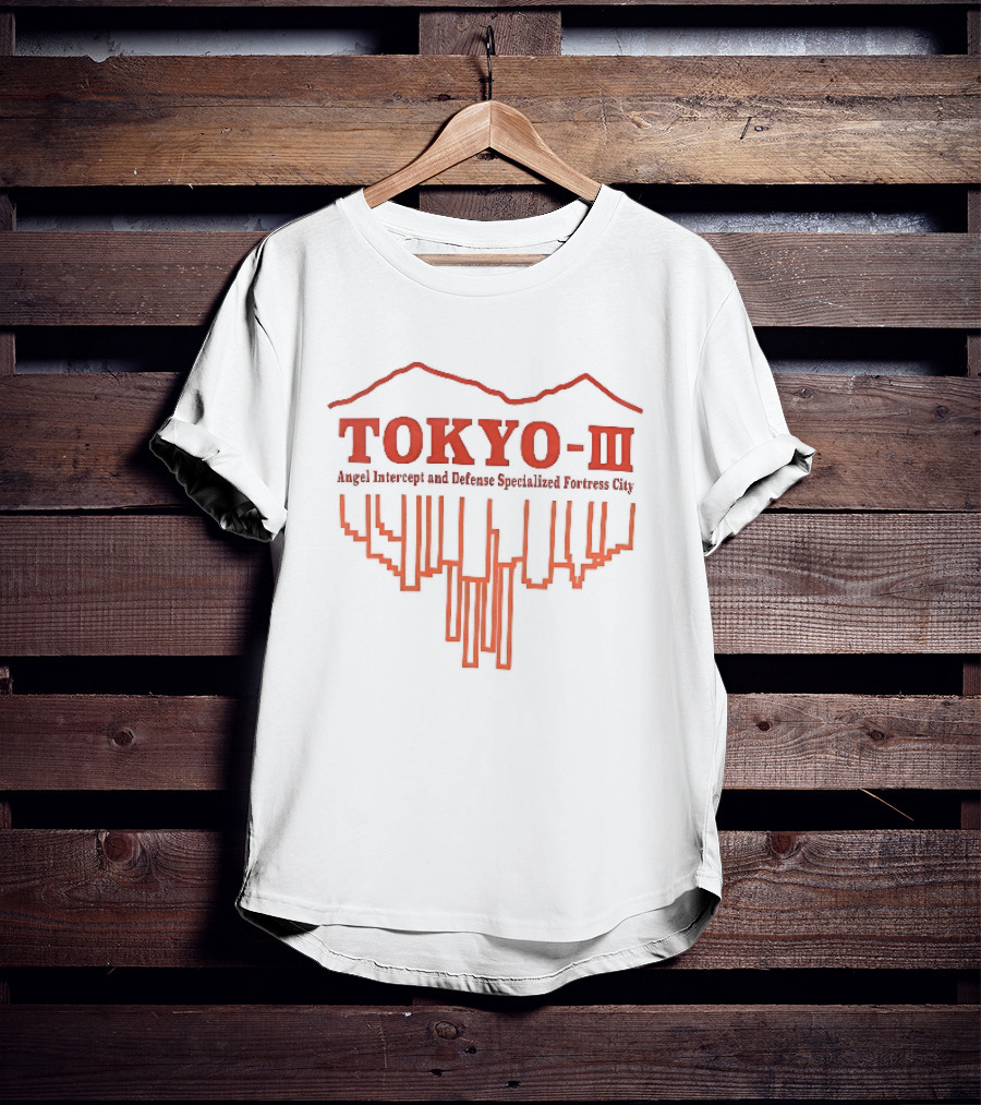 Tokyo Iii Angel Intercept Defense Specialized Fortress City Inverted Skyline T-Shirt