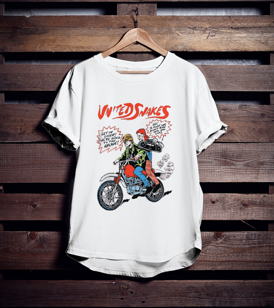 United Snakes Get On Loser We're Going To The Arcade Motorcycle Adventure T-Shirt