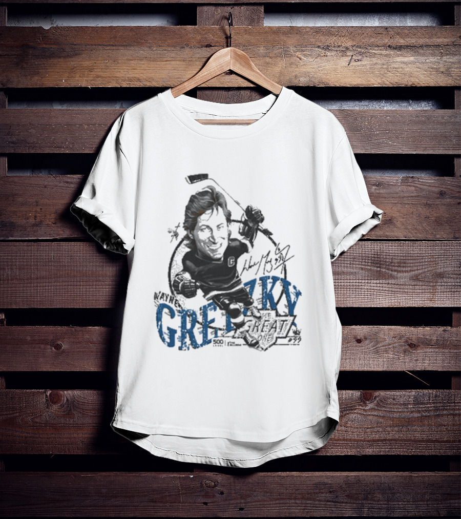 Wayne Gretzky Los Angeles Kings Bruce Stark Collection Wave 99 Hockey 1992 Edition T-Shirt
