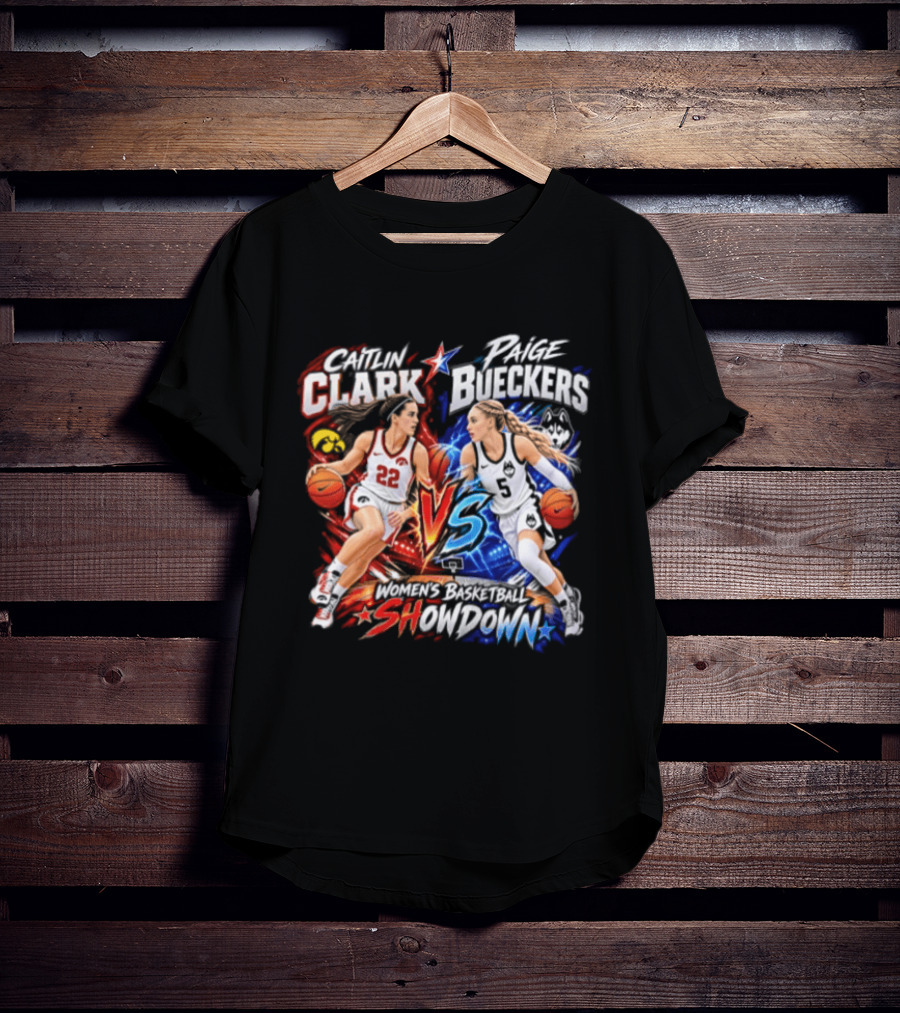 Caitlin Clark Paige Bueckers Basketball Showdown VS Rivalry T-Shirt
