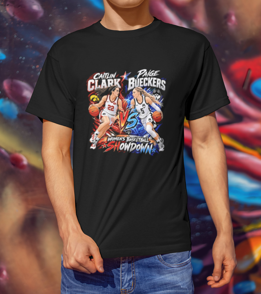 Caitlin Clark Paige Bueckers Basketball Showdown VS Rivalry T-Shirt