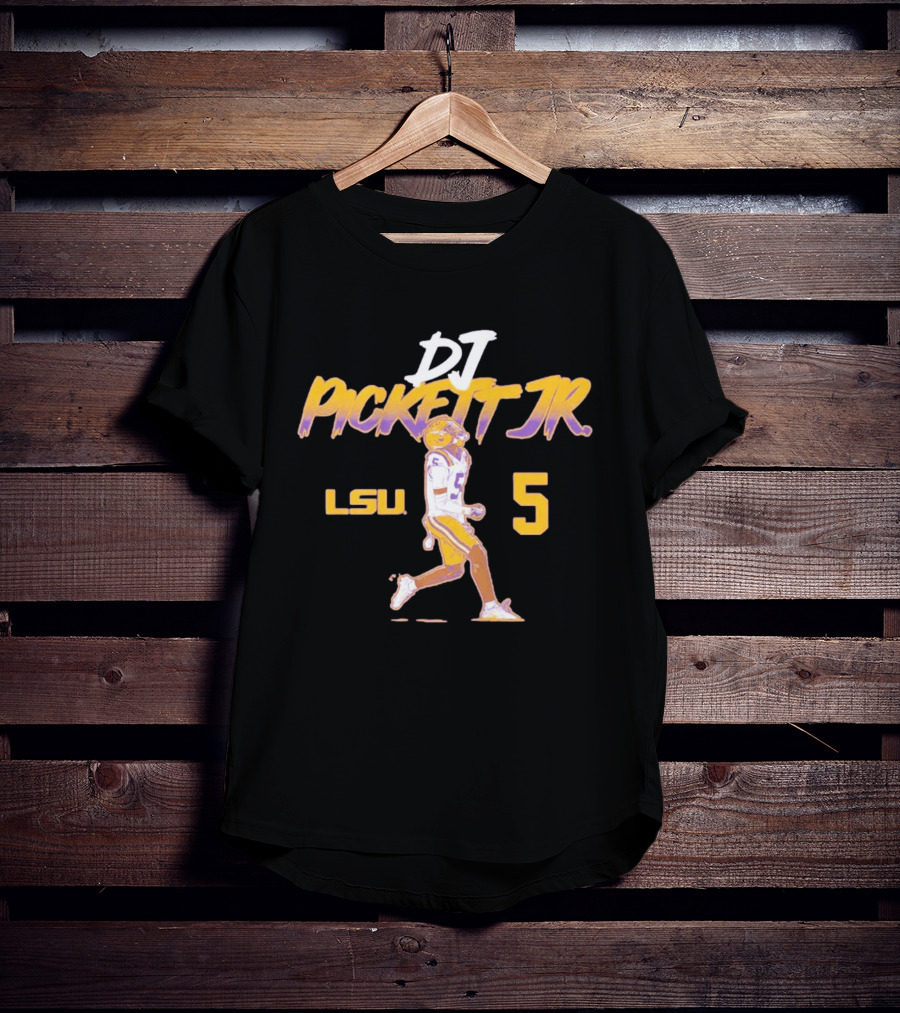 DJ Pickett Jr. LSU Tigers 5 Football Pose T-Shirt