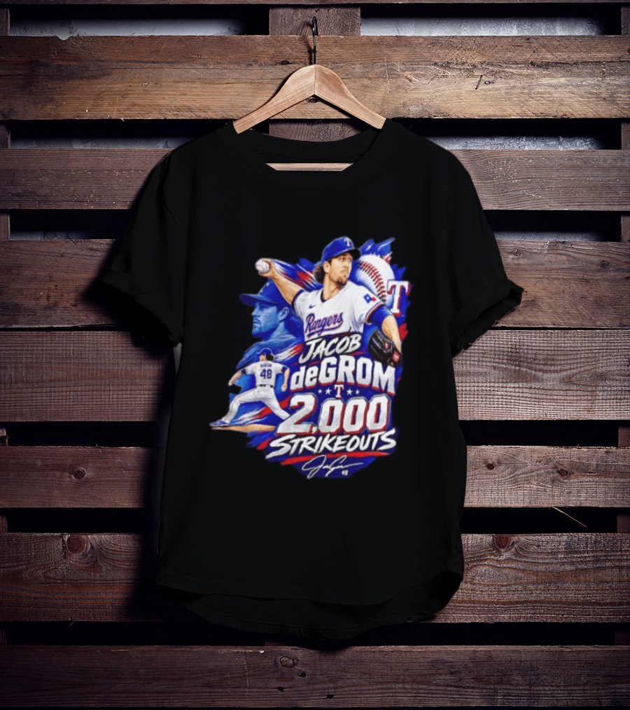 Jacob DeGrom 2 000 Career Strikeouts History Made T-Shirt