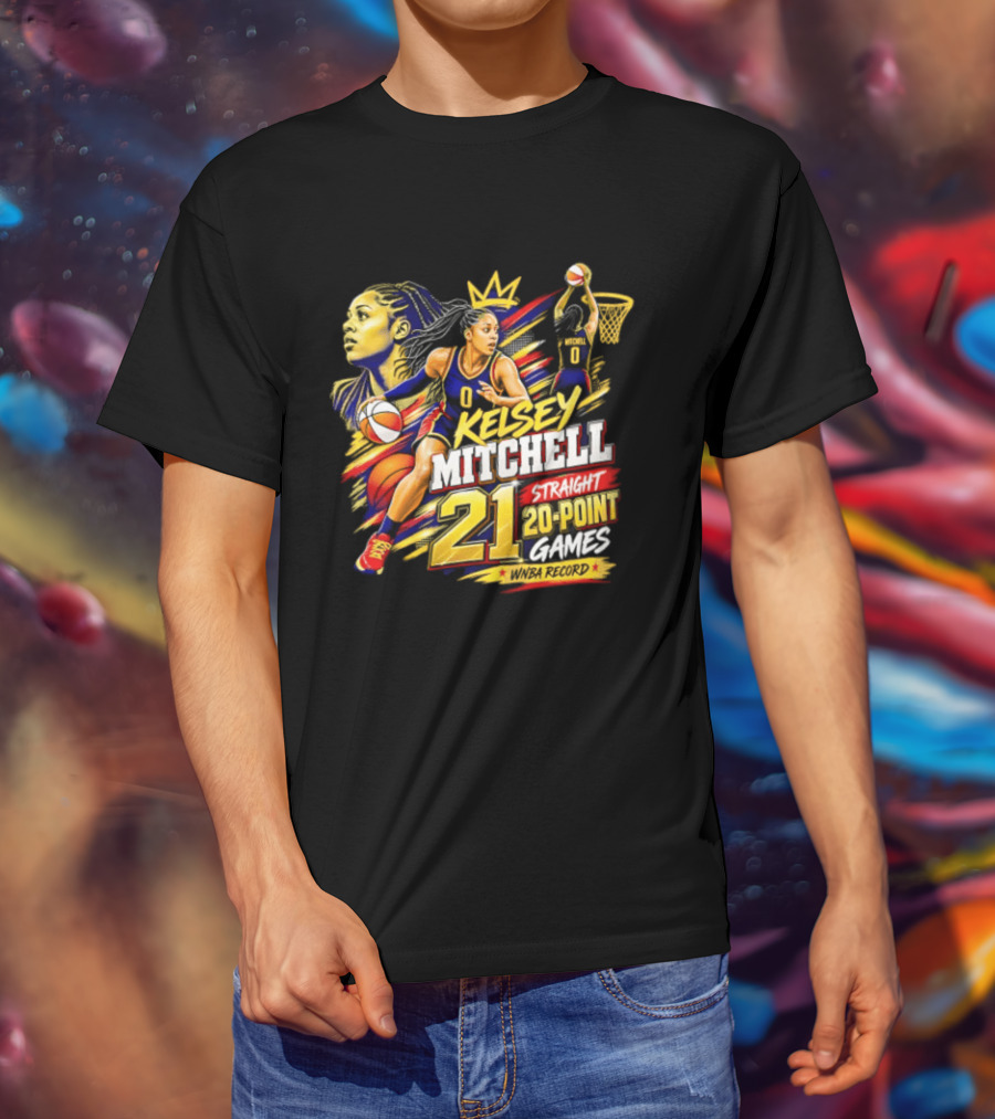 Kelsey Mitchell Straight 21 Straight 20 Point Games Basketball Monarch T-Shirt