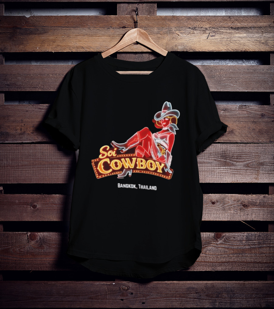 Soi Cowboy Bangkok Thailand Cowgirl Neon Sign T-Shirt