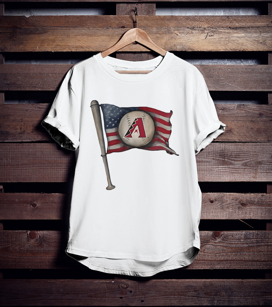 Arizona Diamondbacks American Flag Baseball Bat T-Shirt