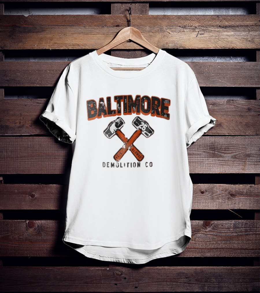 Baltimore Demolition Co Pete Alonso 25 Crossed Hammers Bear T-Shirt