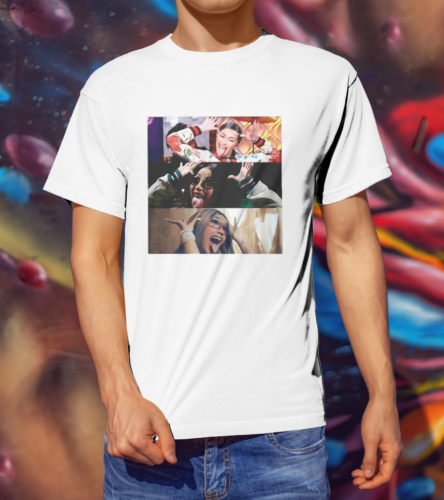 Cardi B Fun Iconic Expressions Collage T-Shirt