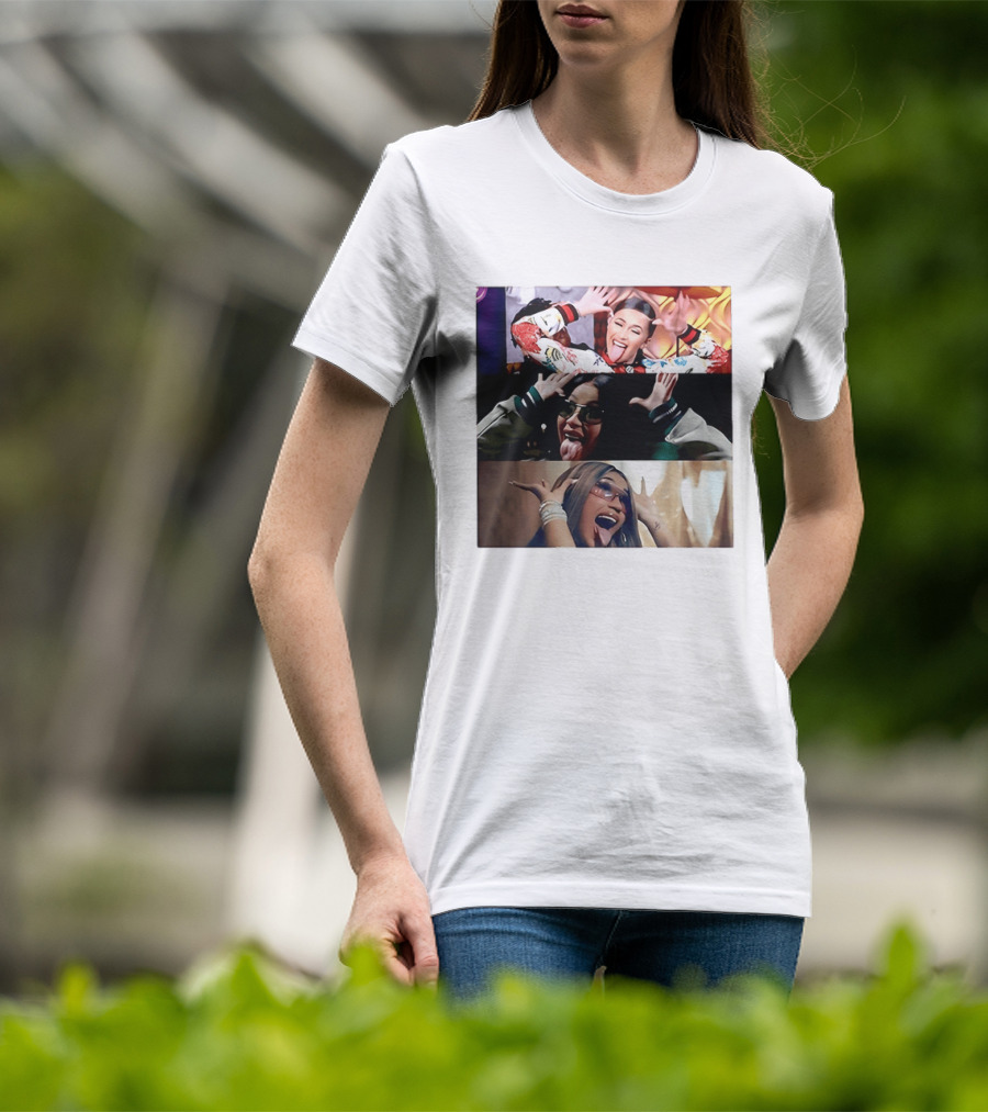 Cardi B Fun Iconic Expressions Collage T-Shirt