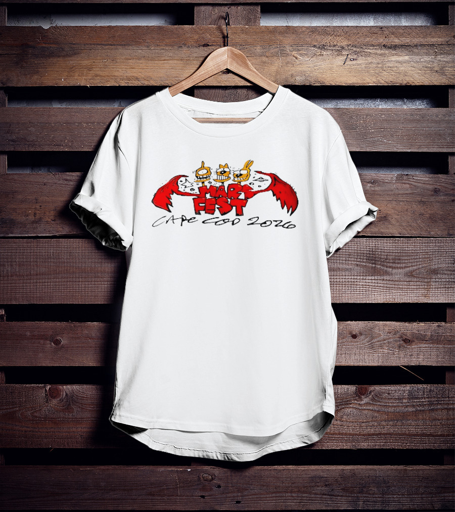 Mars Fest Cape Cod 2026 Cartoon Alien Creature Heads Red Wings Ufo Space T-Shirt