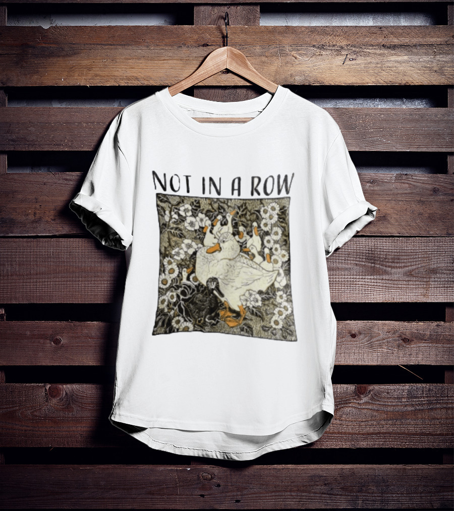 Not In A Row Ducks Floral Pattern Botanical T-Shirt