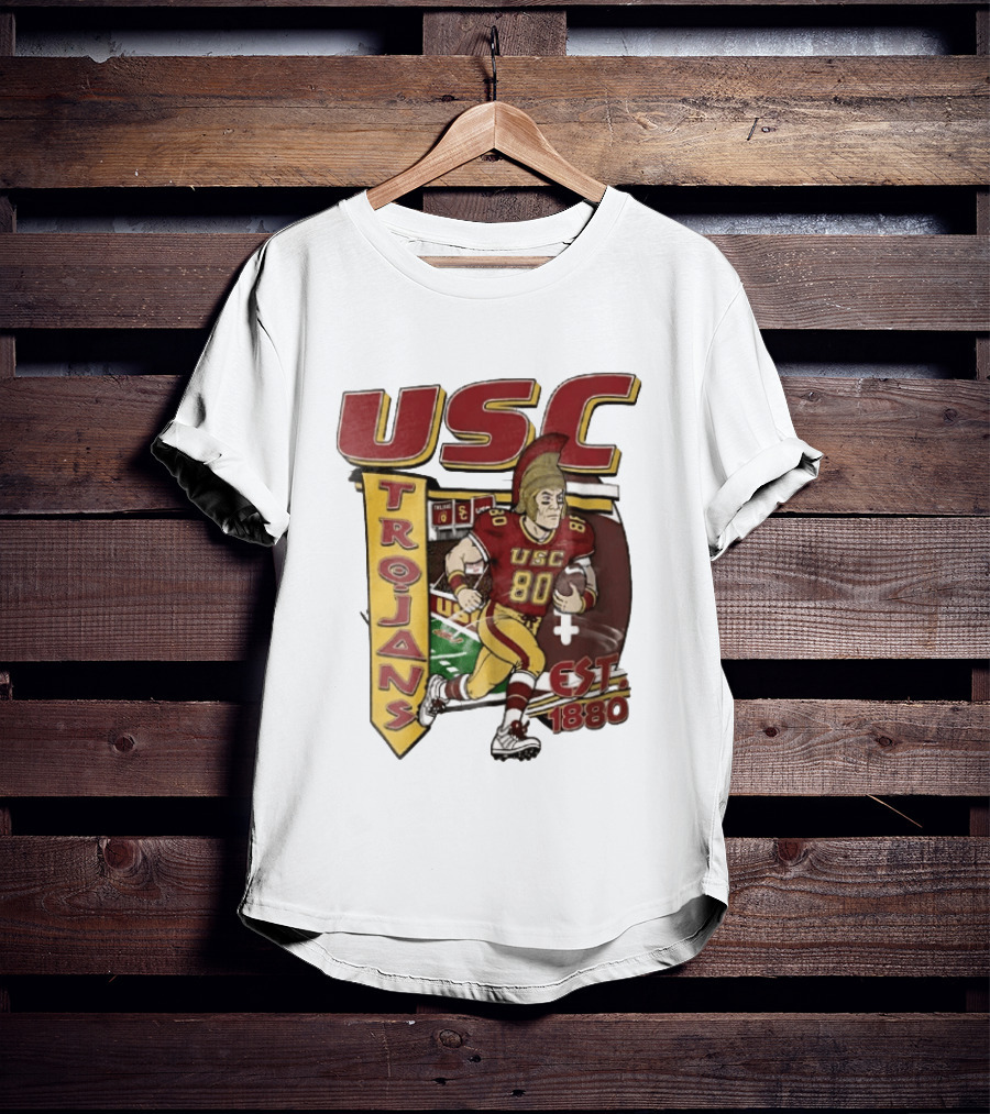 USC Trojans Football Player Cartoon Scoreboard Est 1880 T-Shirt