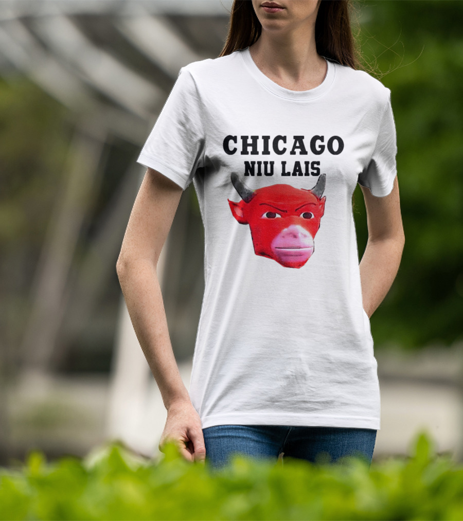 Chicago Bulls Niu Lais Red Bull Head T-Shirt