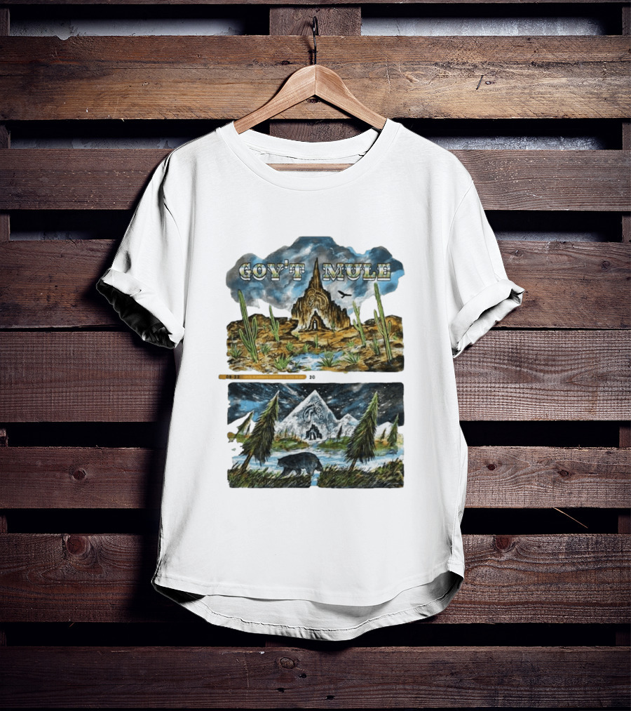 Govt Mule Two Night Kicking In Your Stall 2026 Santa Fe Aug 22 Vail Aug 23 Desert Scene Bear Mountain T-Shirt