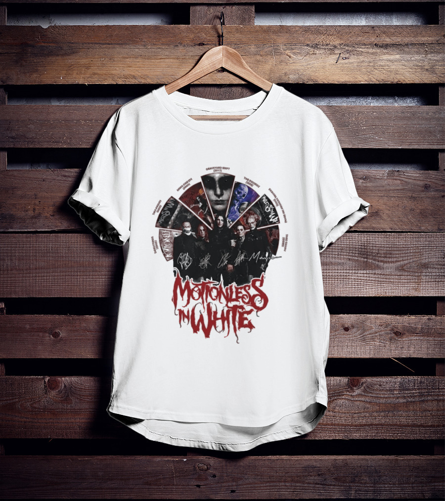 Motionless In White Band Album Art Collage Wheel T-Shirt