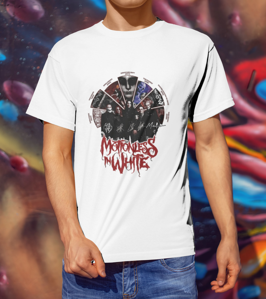 Motionless In White Band Album Art Collage Wheel T-Shirt