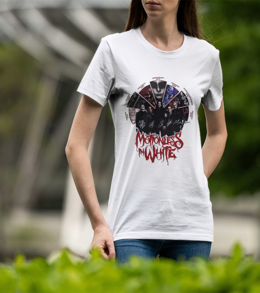 Motionless In White Band Album Art Collage Wheel T-Shirt