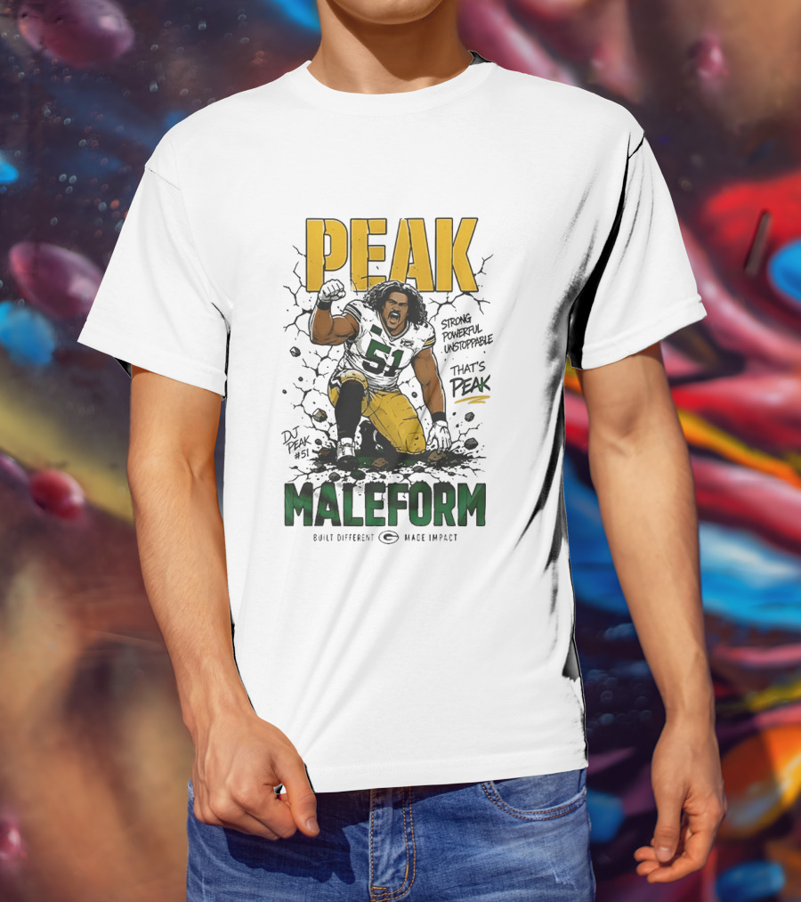 Peak Maleform Green Bay Packers #61 Strong Powerful Unstoppable T-Shirt