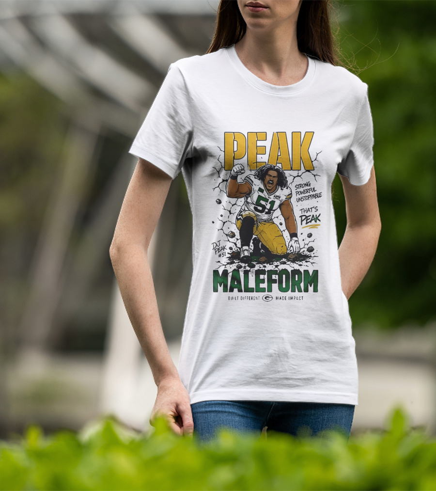 Peak Maleform Green Bay Packers #61 Strong Powerful Unstoppable T-Shirt