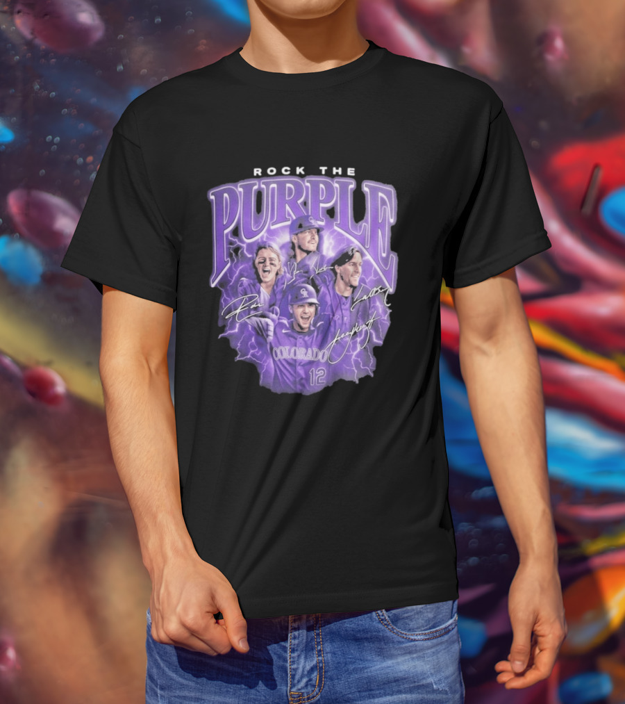 Colorado Rockies Rock The Purple 2026 Team Signatures T-Shirt