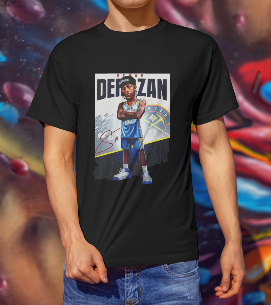 DeMar DeRozan Denver Nuggets Basketball Character With Signature T-Shirt