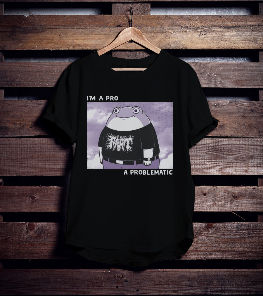 I'm A Pro A Problematic Frog Meme Binary Code Cloudy T-Shirt