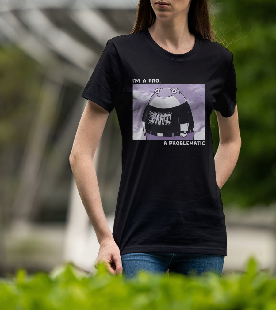 I'm A Pro A Problematic Frog Meme Binary Code Cloudy T-Shirt