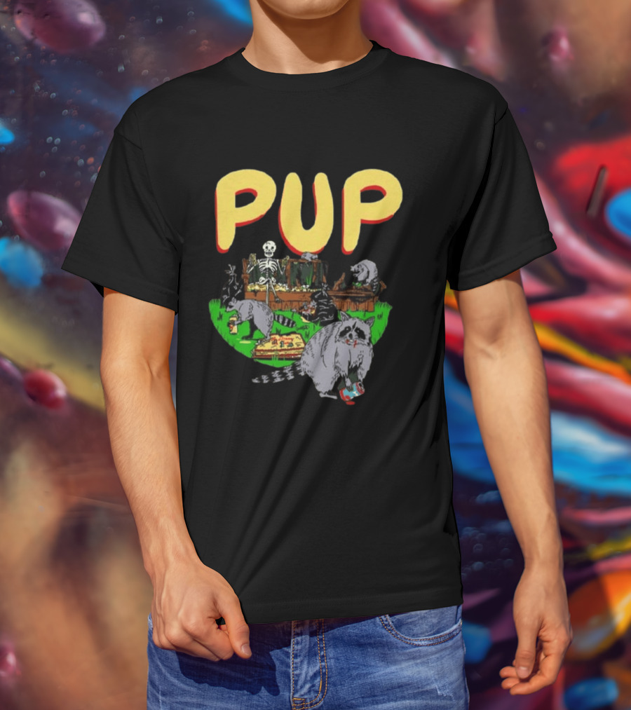 Pup The Band Racoon 2026 Tour Toronto ON Canada Pop Up Festive Skeleton Party T-Shirt