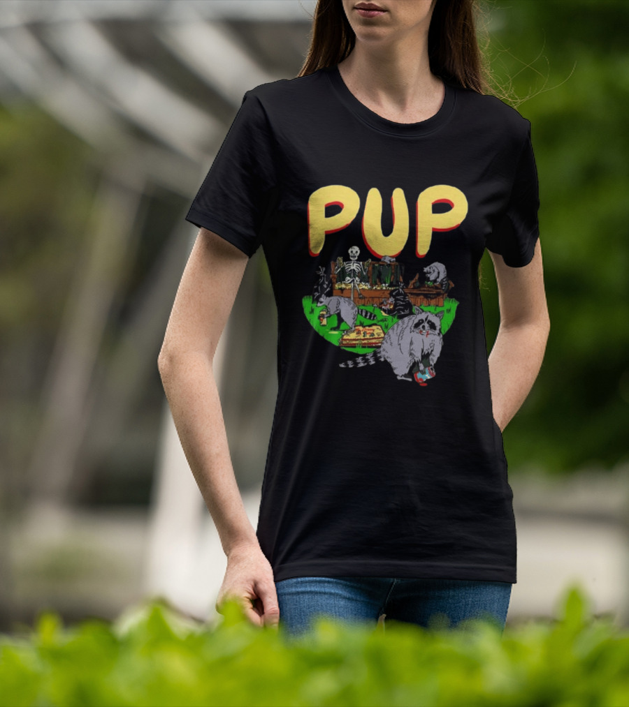 Pup The Band Racoon 2026 Tour Toronto ON Canada Pop Up Festive Skeleton Party T-Shirt