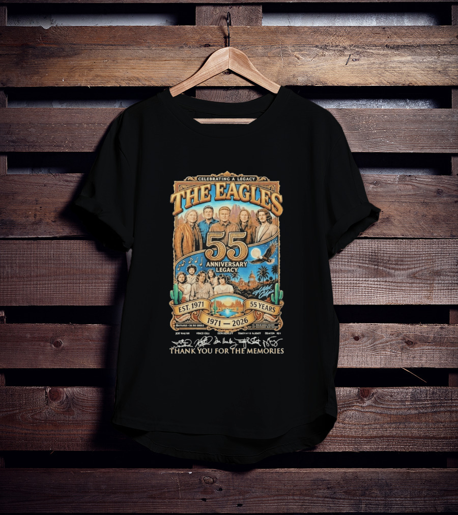 Celebrating A Legacy The Eagles 55 Anniversary 1971 2026 Thank You For The Memories T-Shirt