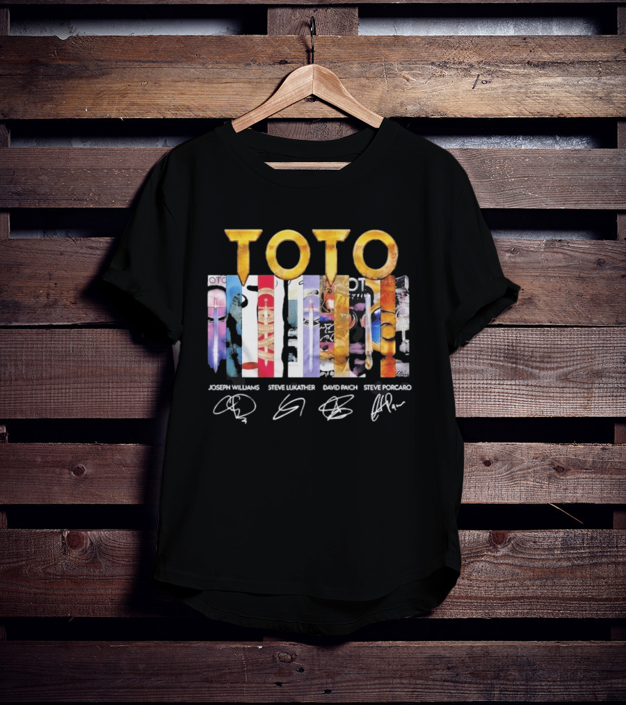 TOTO Band Discography Joseph Williams Steve Lukather David Paich Steve Porcaro Signatures Rock T-Shirt