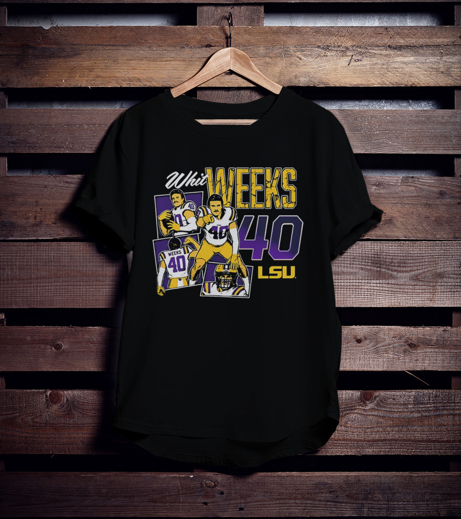 Whit Weeks LSU Tigers Number 40 College Football Collage T-Shirt